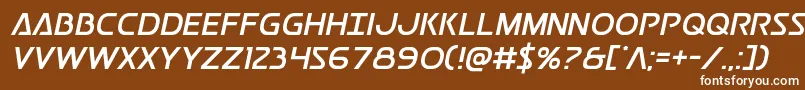 フォントPostmaster – 茶色の背景に白い文字