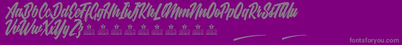 Fonte EbonyEyesPersonalUse – fontes cinzas em um fundo violeta