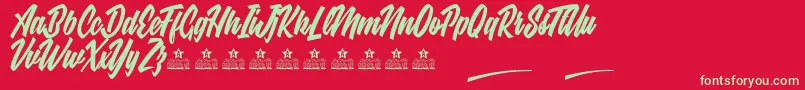 EbonyEyesPersonalUse Font – Green Fonts on Red Background