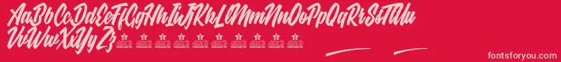 EbonyEyesPersonalUse Font – Pink Fonts on Red Background
