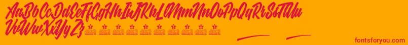 EbonyEyesPersonalUse Font – Red Fonts on Orange Background