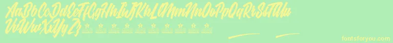 EbonyEyesPersonalUse Font – Yellow Fonts on Green Background
