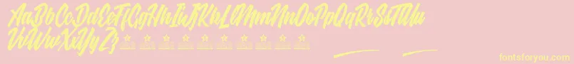 Lisätietoja EbonyEyesPersonalUse-fontista EbonyEyesPersonalUse-fontti – keltaiset fontit vaaleanpunaisella taustalla