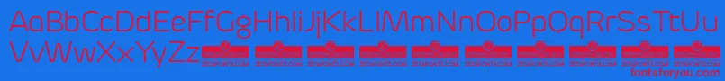 ByomLightTrial Font – Red Fonts on Blue Background