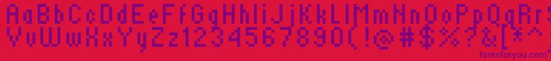 Standard0758 Font – Purple Fonts on Red Background