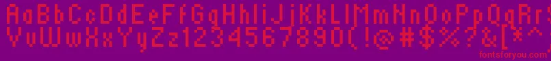 Standard0758 Font – Red Fonts on Purple Background