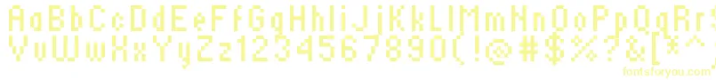 フォントStandard0758 – 白い背景に黄色の文字