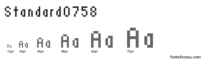 Standard0758 Font Sizes