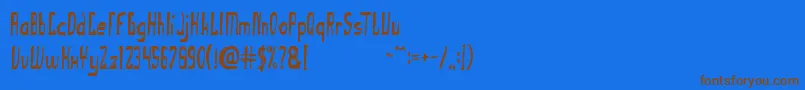 TheUglyFont-fontti – ruskeat fontit sinisellä taustalla