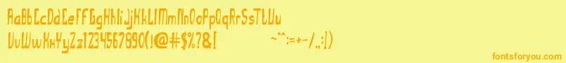 Fonte TheUglyFont – fontes laranjas em um fundo amarelo