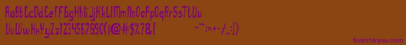 TheUglyFont Font – Purple Fonts on Brown Background