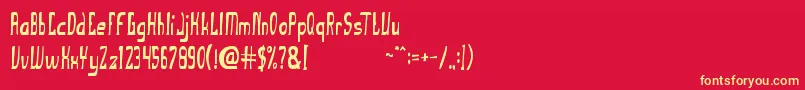 TheUglyFont Font – Yellow Fonts on Red Background