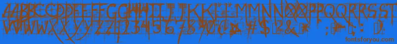 StreetGothic Font – Brown Fonts on Blue Background