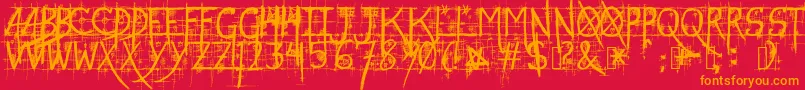 StreetGothic Font – Orange Fonts on Red Background