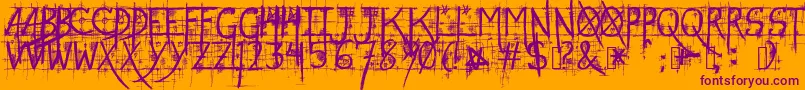 Weitere Informationen zur StreetGothic-Schriftart StreetGothic-Schriftart – Violette Schriften auf orangefarbenem Hintergrund
