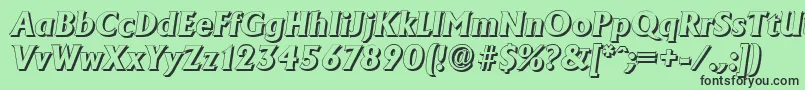 Шрифт AdelonshadowXboldItalic – чёрные шрифты на зелёном фоне