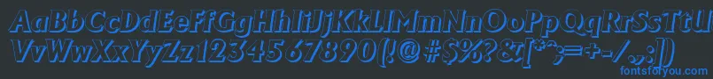 AdelonshadowXboldItalic Font – Blue Fonts on Black Background