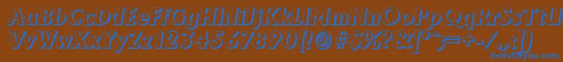 AdelonshadowXboldItalic Font – Blue Fonts on Brown Background