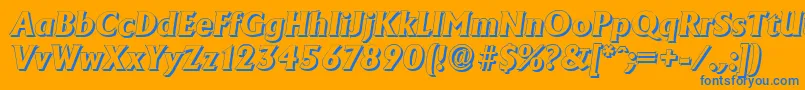 AdelonshadowXboldItalic Font – Blue Fonts on Orange Background