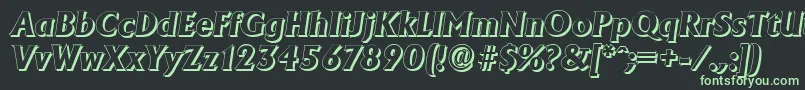 フォントAdelonshadowXboldItalic – 黒い背景に緑の文字
