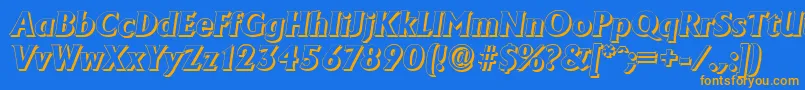 AdelonshadowXboldItalic Font – Orange Fonts on Blue Background