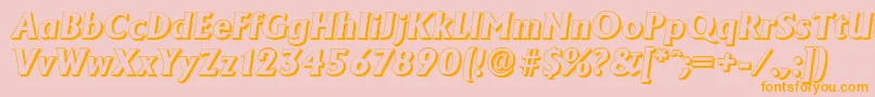 AdelonshadowXboldItalic Font – Orange Fonts on Pink Background