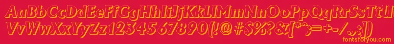 AdelonshadowXboldItalic Font – Orange Fonts on Red Background