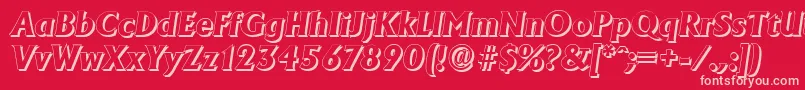 AdelonshadowXboldItalic Font – Pink Fonts on Red Background