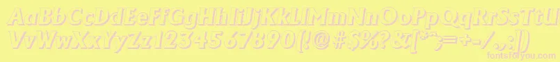 AdelonshadowXboldItalic Font – Pink Fonts on Yellow Background