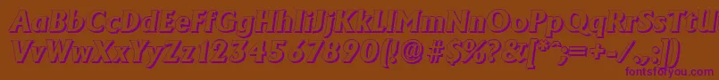 AdelonshadowXboldItalic Font – Purple Fonts on Brown Background