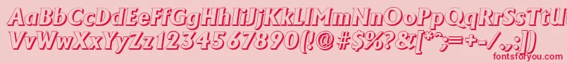 AdelonshadowXboldItalic Font – Red Fonts on Pink Background