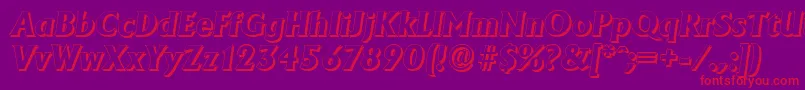 AdelonshadowXboldItalic Font – Red Fonts on Purple Background