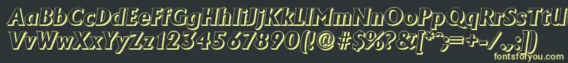 AdelonshadowXboldItalicフォントについての詳細 フォントAdelonshadowXboldItalic – 黒い背景に黄色の文字