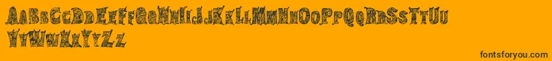 HippiegypsyRegular-Schriftart – Schwarze Schriften auf orangefarbenem Hintergrund