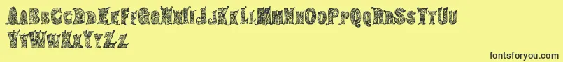 Шрифт HippiegypsyRegular – чёрные шрифты на жёлтом фоне
