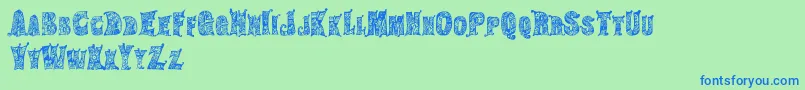 HippiegypsyRegular Font – Blue Fonts on Green Background