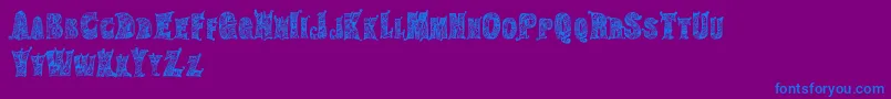 HippiegypsyRegular Font – Blue Fonts on Purple Background