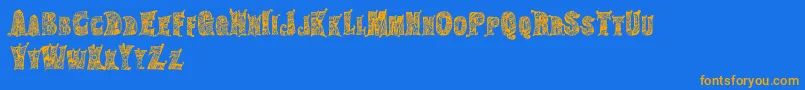 HippiegypsyRegular Font – Orange Fonts on Blue Background