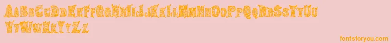 HippiegypsyRegular-Schriftart – Orangefarbene Schriften auf rosa Hintergrund