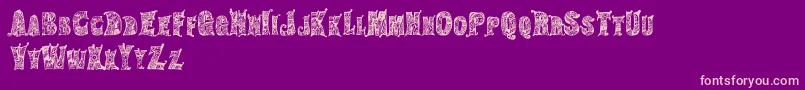 HippiegypsyRegular-Schriftart – Rosa Schriften auf violettem Hintergrund