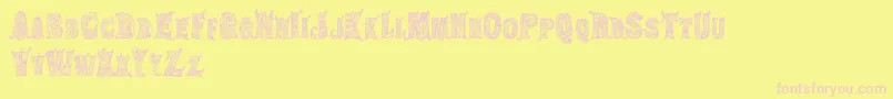 HippiegypsyRegular Font – Pink Fonts on Yellow Background
