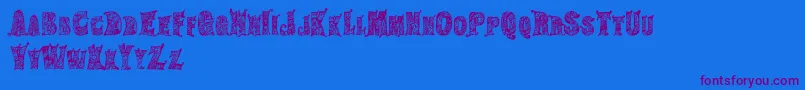 HippiegypsyRegular Font – Purple Fonts on Blue Background