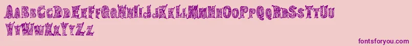 HippiegypsyRegular-Schriftart – Violette Schriften auf rosa Hintergrund