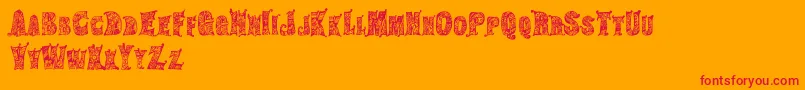 HippiegypsyRegular Font – Red Fonts on Orange Background