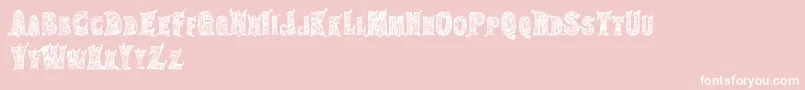 HippiegypsyRegular-Schriftart – Weiße Schriften auf rosa Hintergrund