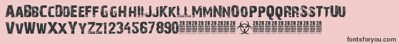 28DaysLaterCyr Font – Black Fonts on Pink Background