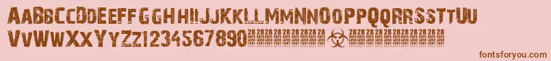 28DaysLaterCyr Font – Brown Fonts on Pink Background