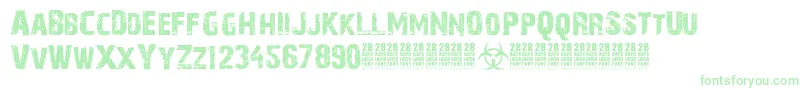 28DaysLaterCyr Font – Green Fonts on White Background