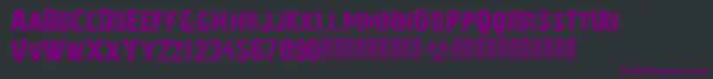 28DaysLaterCyr Font – Purple Fonts on Black Background