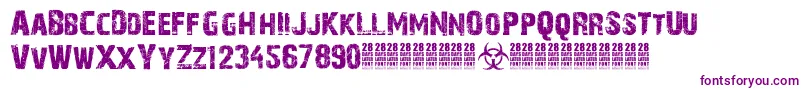 28DaysLaterCyr Font – Purple Fonts on White Background